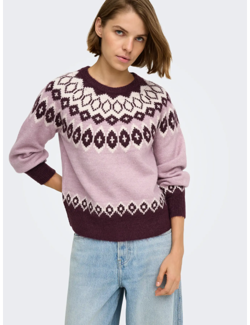 JERSEY JACQUARD GRECA ROSA
