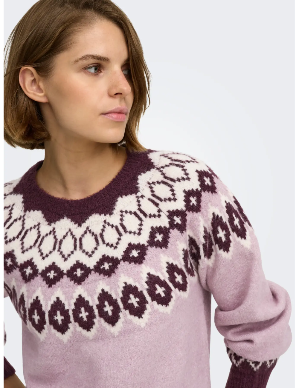 JERSEY JACQUARD GRECA ROSA