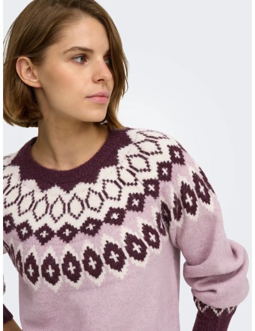JERSEY JACQUARD GRECA ROSA