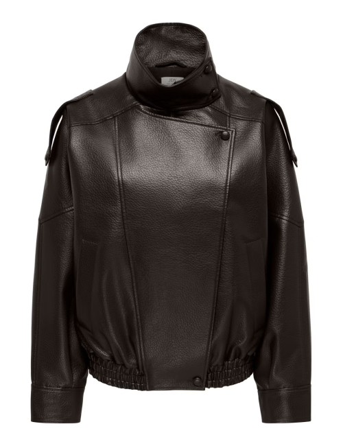 BOMBER OVERSIZE CUELLO CHIMENEA MARRÓN