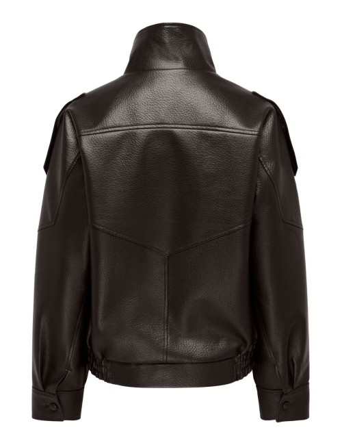 BOMBER OVERSIZE CUELLO CHIMENEA MARRÓN