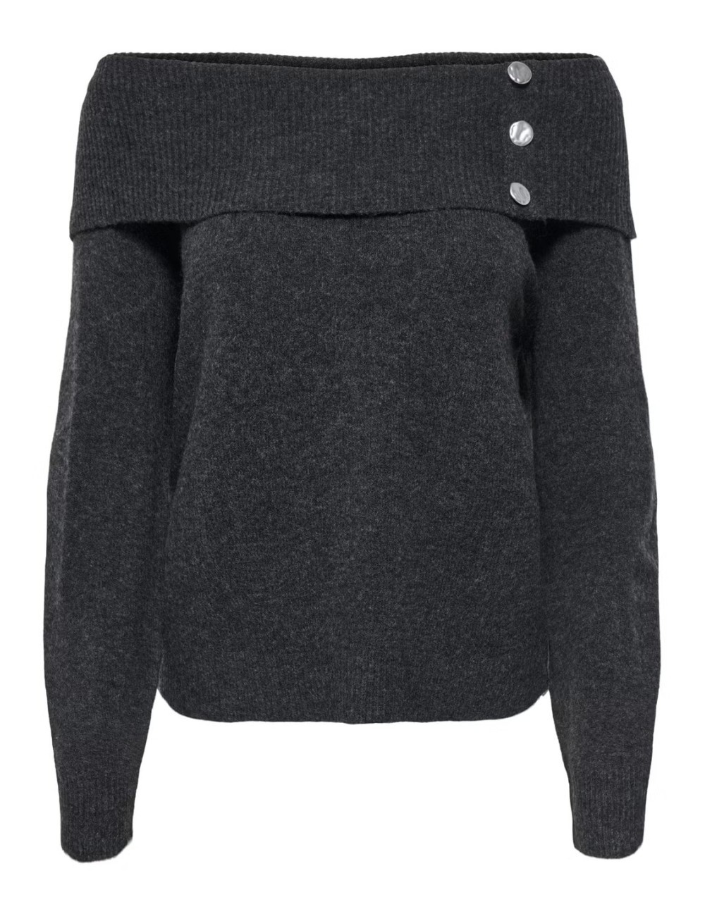 JERSEY HOMBROS DESCUBIERTOS BOTONES GRIS