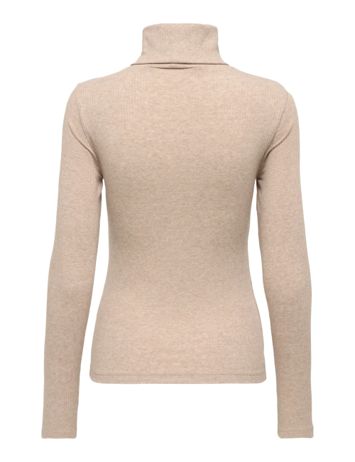 TOP PUNTO FINO CUELLO CISNE BEIGE