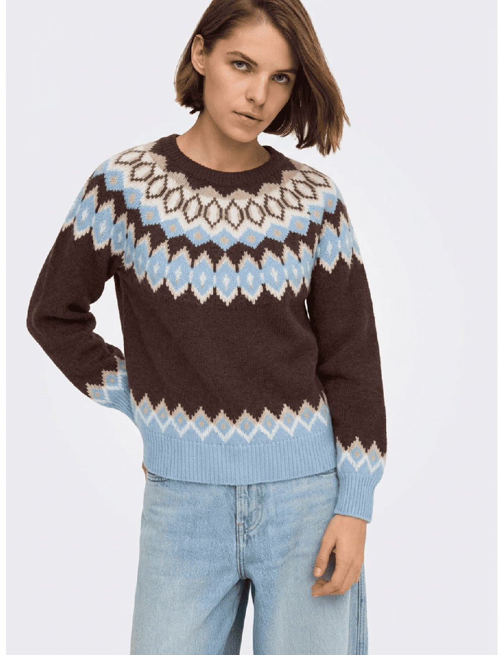 JERSEY JACQUARD GRECA AZUL