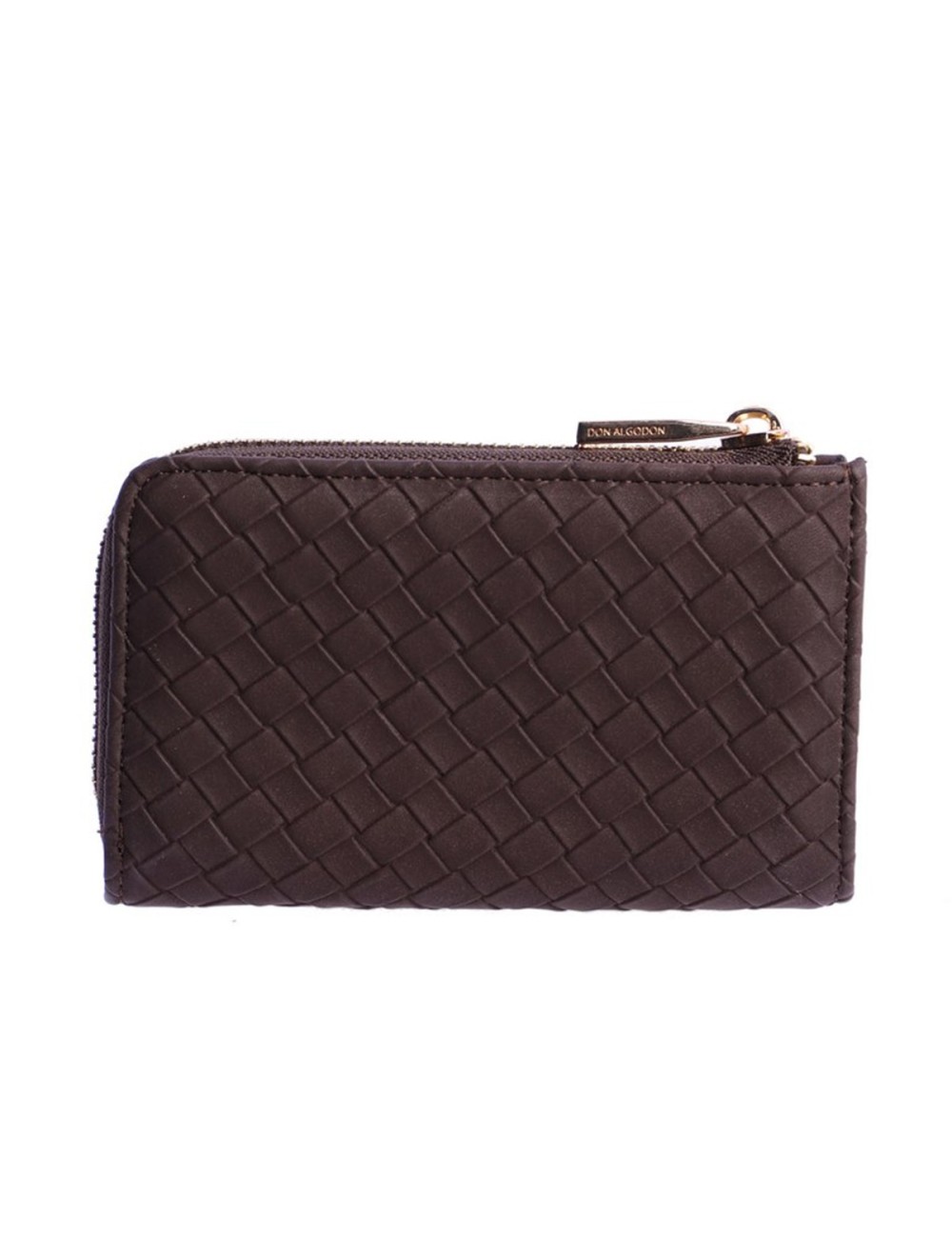 MONEDERO CARTERA TEXTURA TRENZADA MARRÓN DON ALGODÓN