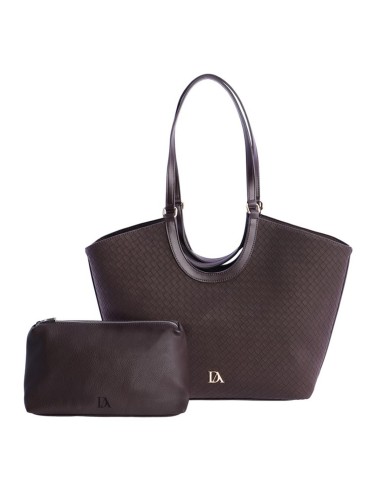 BOLSO SHOPPER GRANDE TRENZADO MARRÓN DON ALGODÓN