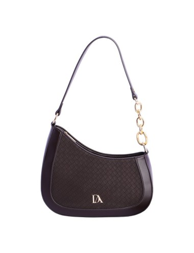 BOLSO HOMBRO HOBO TRENZADO MARRÓN CON CADENA DE ORO DON ALGODÓN