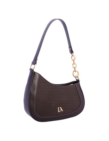 BOLSO HOMBRO HOBO TRENZADO MARRÓN CON CADENA DE ORO DON ALGODÓN