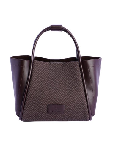 BOLSO MANO CAPAZO BIMATERIAL TEXTURA MARRÓN DON ALGODÓN