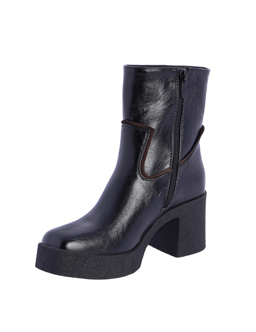 BOTÍN TACÓN PLATAFORMA NEGRO
