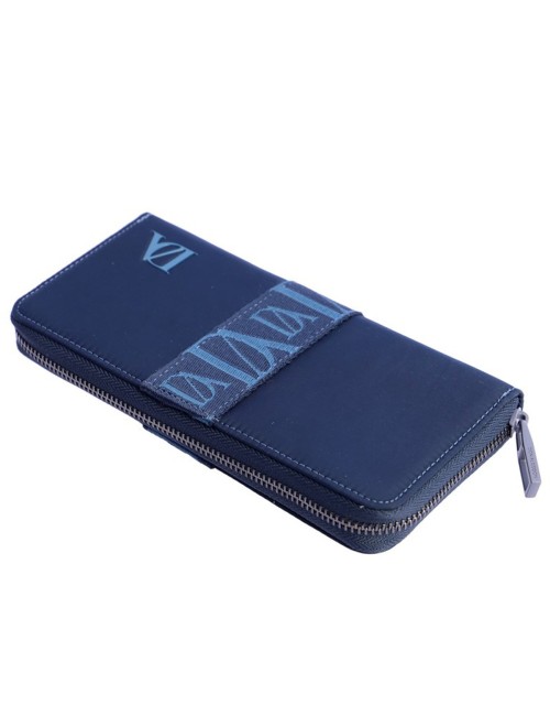 CARTERA GRANDE NYLON CON BANDA LOGOTIPADA AZUL MARINO DON ALGODÓN