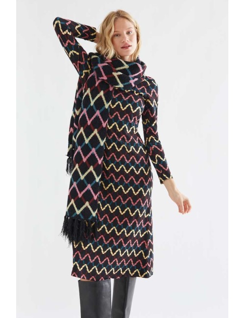 VESTIDO MIDI CON ESTAMPADO SKEIN