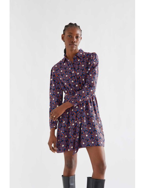 VESTIDO CORTO CON ESTAMPADO CHOCOLATE FLOWER