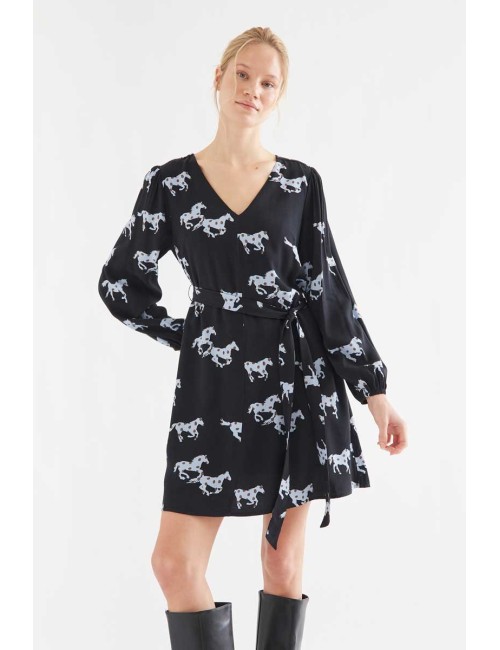 VESTIDO CORTO ESTAMPADO HORSE