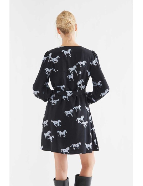 VESTIDO CORTO ESTAMPADO HORSE