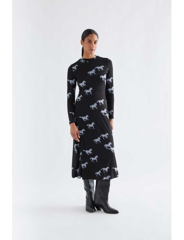 VESTIDO MIDI CON ESTAMPADO HORSE