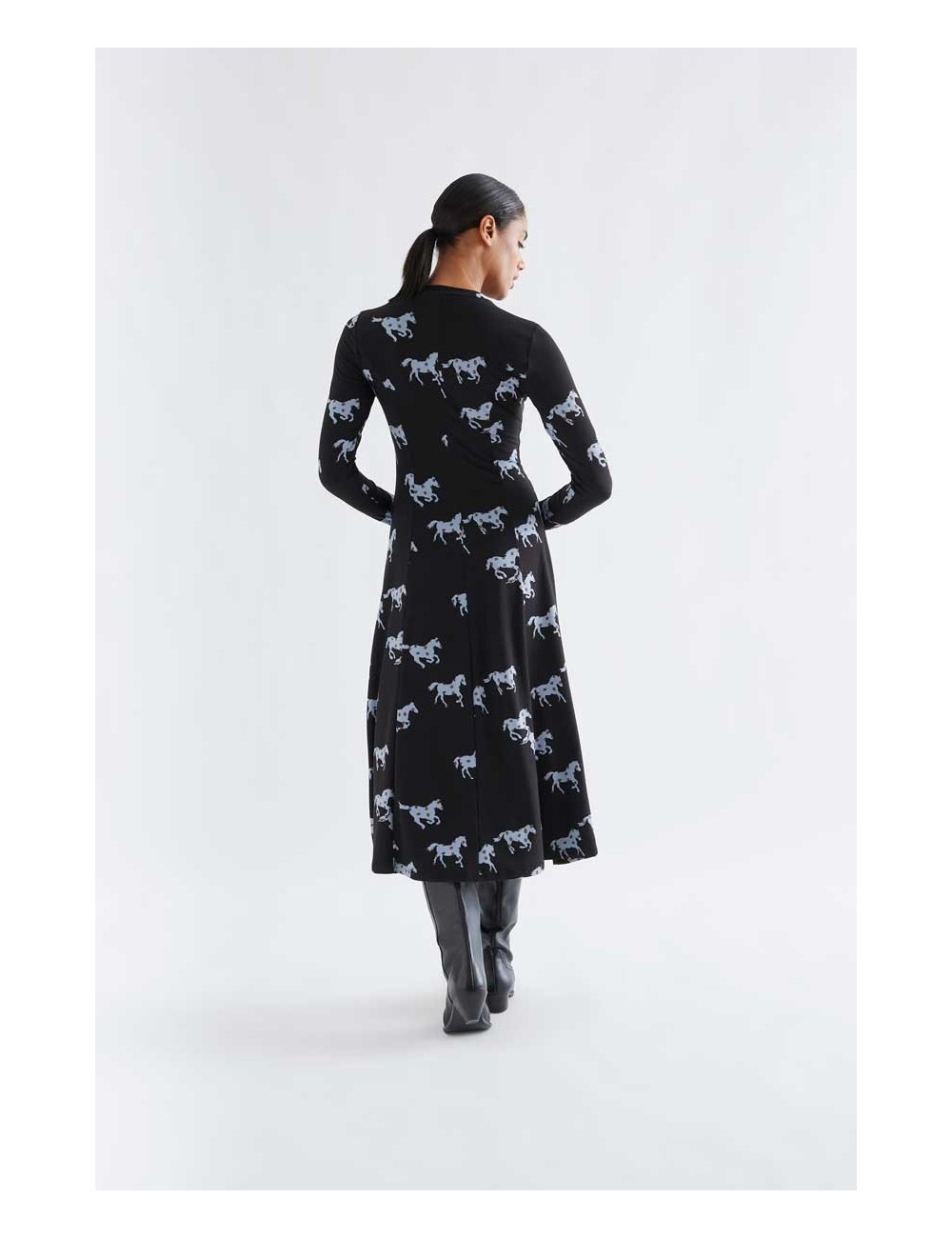 VESTIDO MIDI CON ESTAMPADO HORSE
