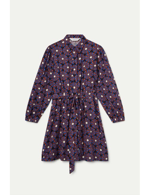 VESTIDO CORTO CON ESTAMPADO CHOCOLATE FLOWER