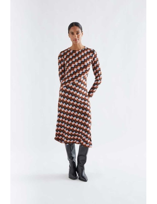 VESTIDO MIDI CON ESTAMPADO SCALA