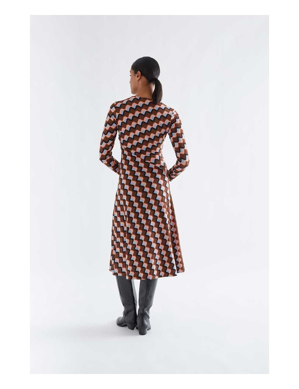 VESTIDO MIDI CON ESTAMPADO SCALA