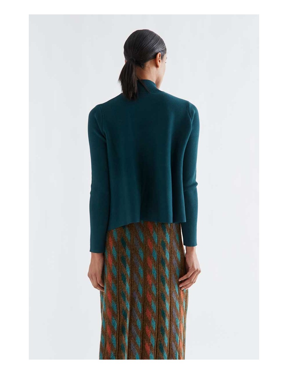 JERSEY CUELLO ALTO BÁSICO VERDE OSCURO