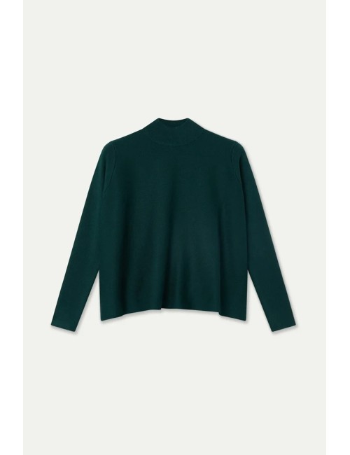 JERSEY CUELLO ALTO BÁSICO VERDE OSCURO