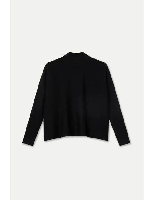 JERSEY CUELLO ALTO BÁSICO NEGRO