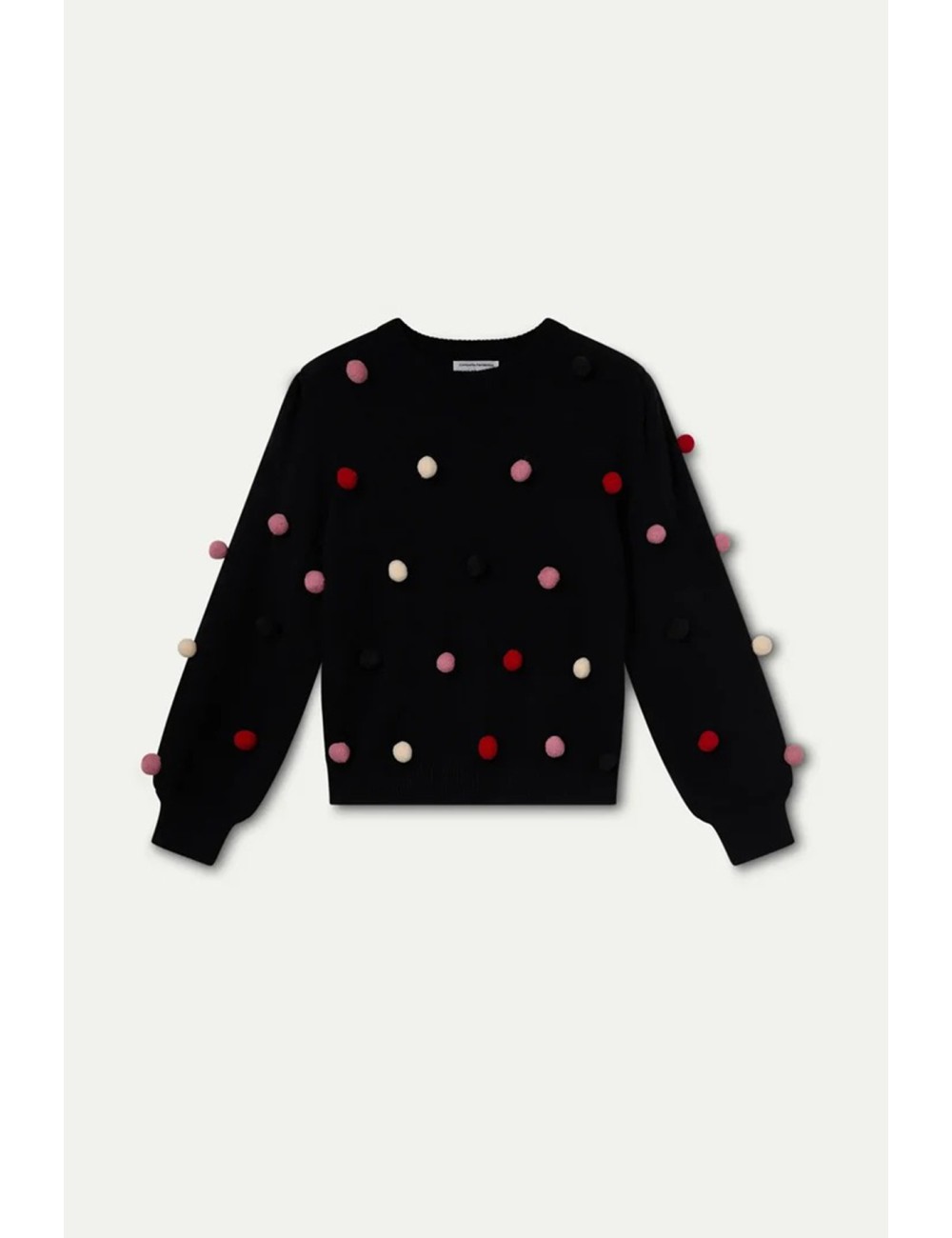 JERSEY PUNTO NEGRO CON POMPONES MULTICOLOR