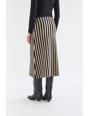 FALDA MIDI PUNTO RAYAS